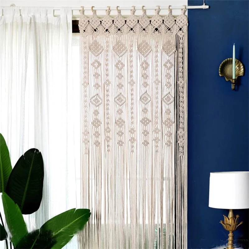 Rideau macramé moderne