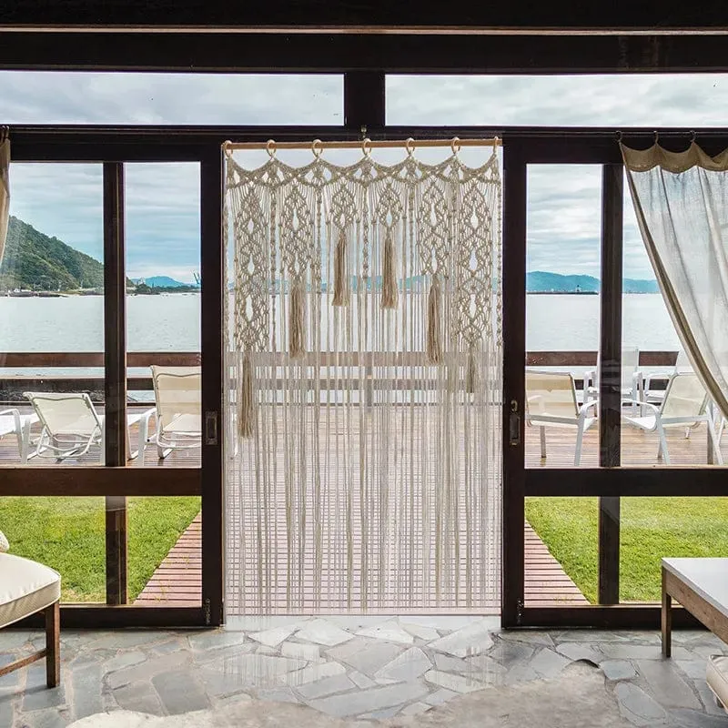 Rideau macramé luxe nature