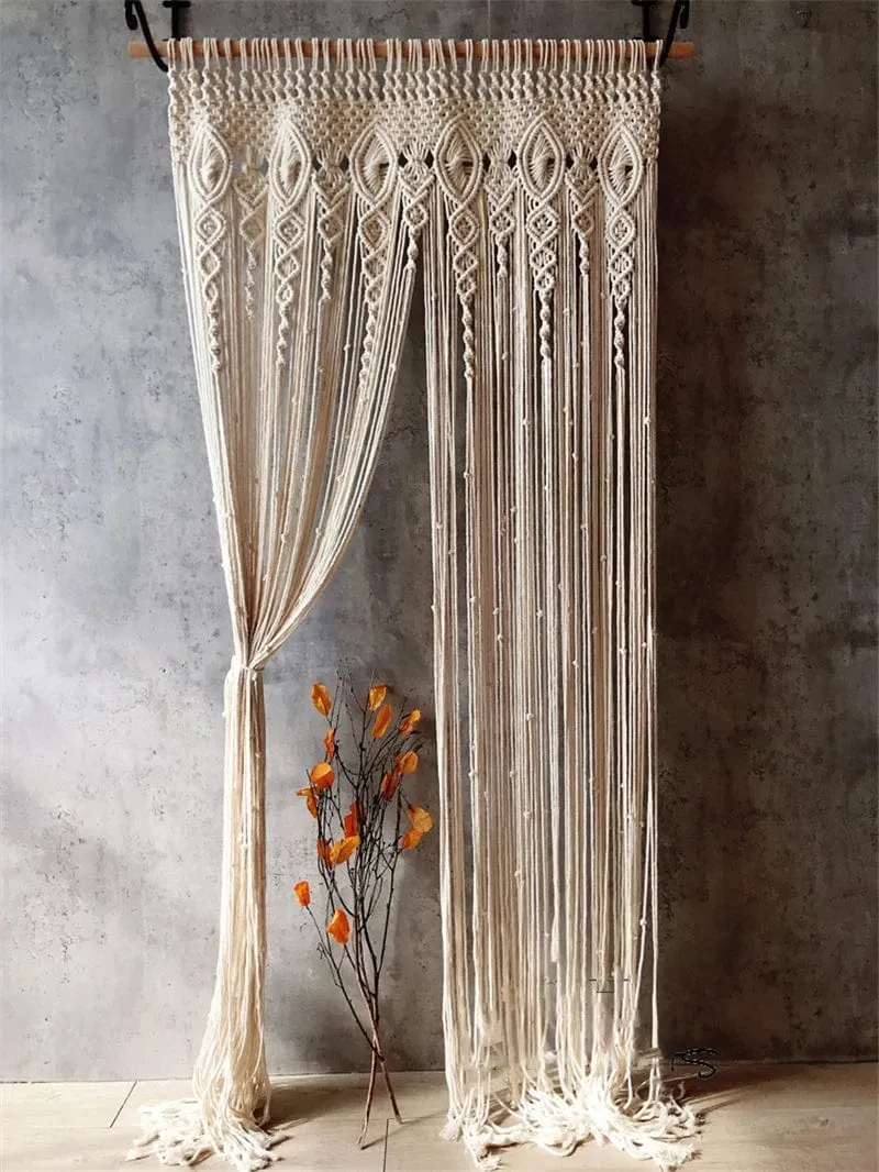 Rideau macramé 60cm par 200cm