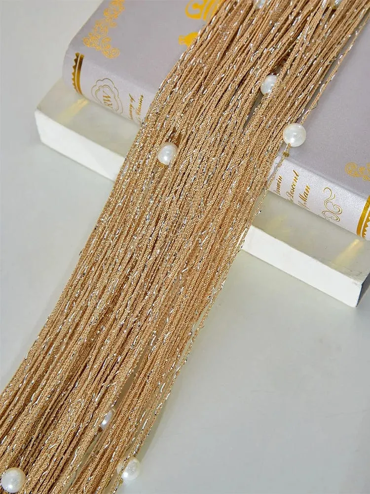 Rideau de perles champagne brillant