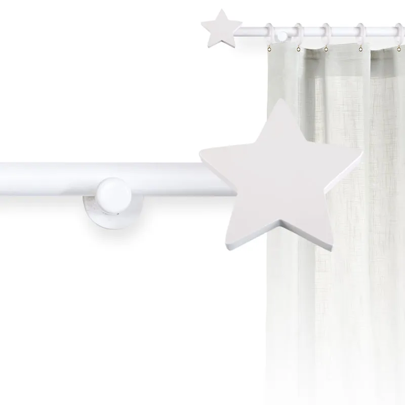 Tringle à rideau Ø22mm Étoile Avec anneaux Installation au mur