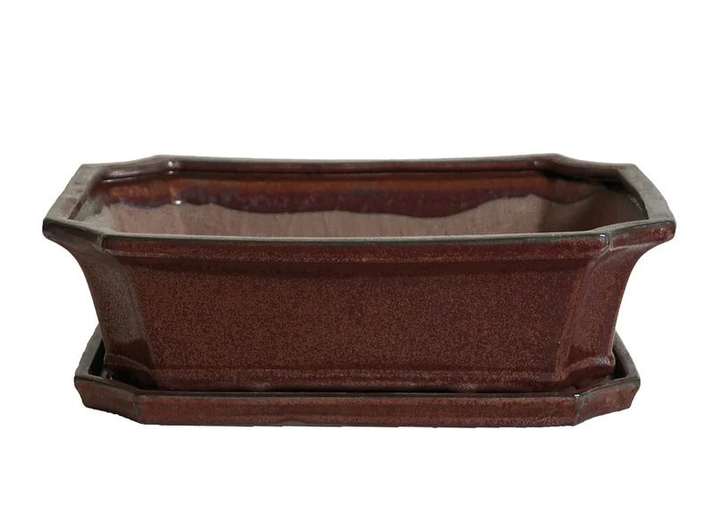 Jardinière rectangulaire rouge 20x15x6cm