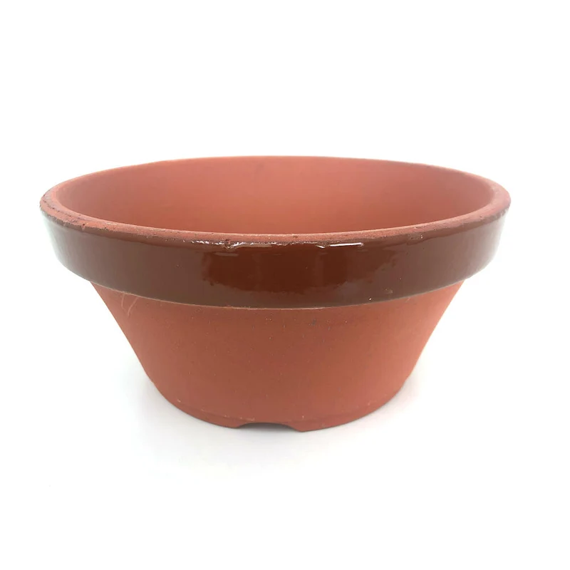 Pot rond japonais en céramique pour bonsaï 14,6 cm