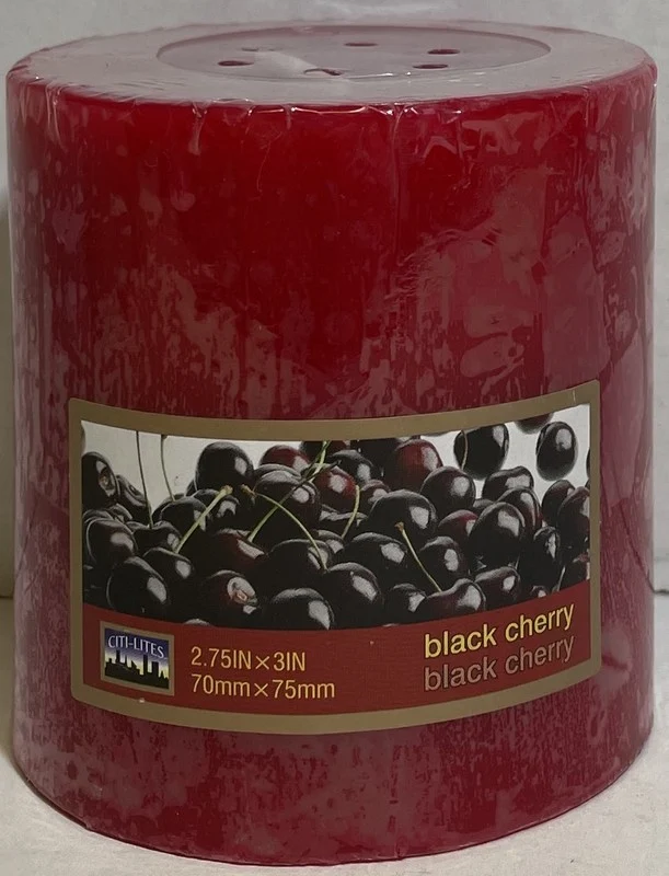 Citi-lites bougie pillar cerise noire 3"