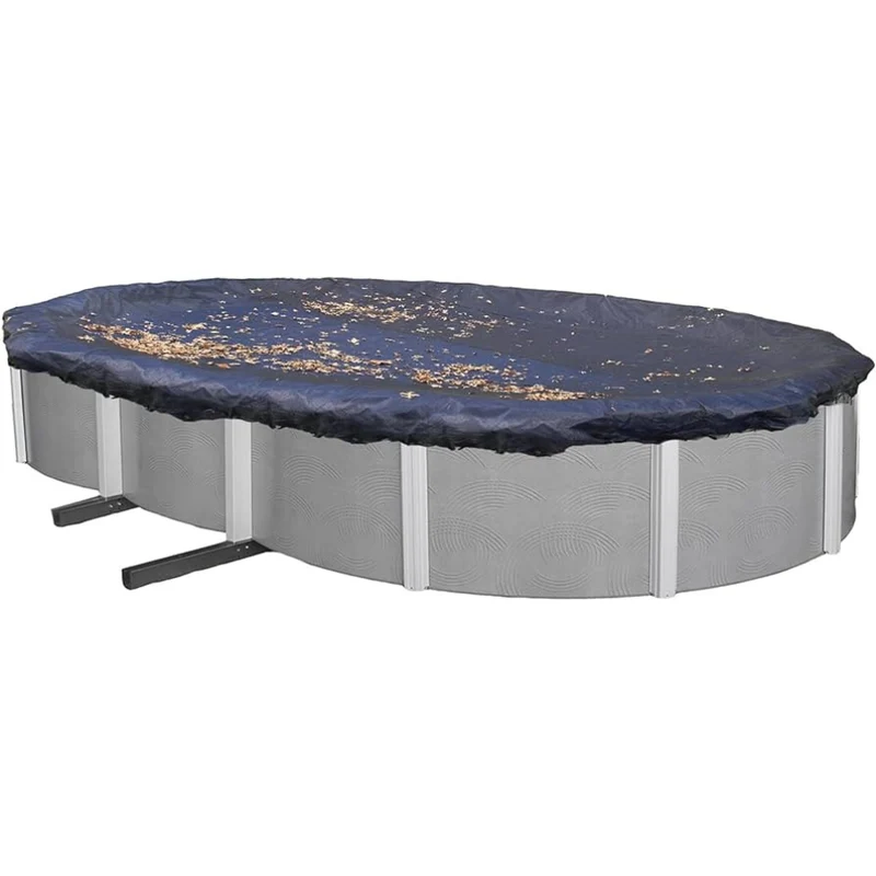 Filet à feuilles avec ourlé pour piscine ovale