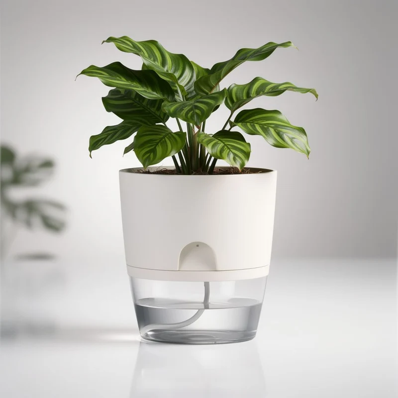 Selbstbewässernder Blumentopf mit Wasserreservoir | Dochtara