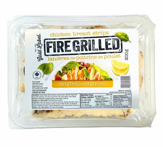 Fire Grilled lanières de poitrine de poulet 200g