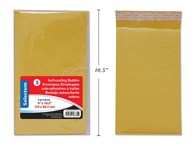 Selectum enveloppes à bulles 5x9.5" pk3