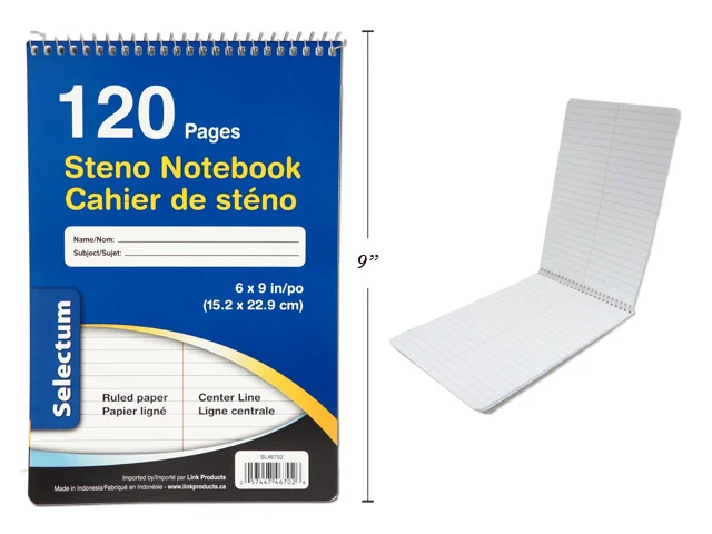 Selectum cahier de sténo 6x9" 120 pages