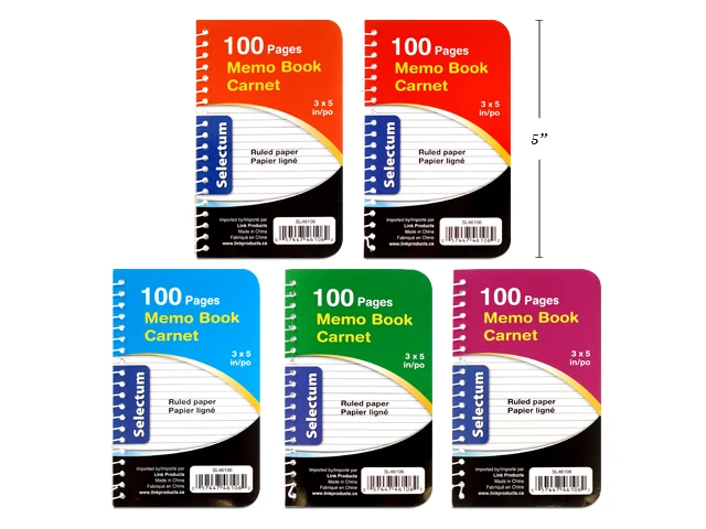 Selectum cahier spiral vertical 3x5" 100 pages