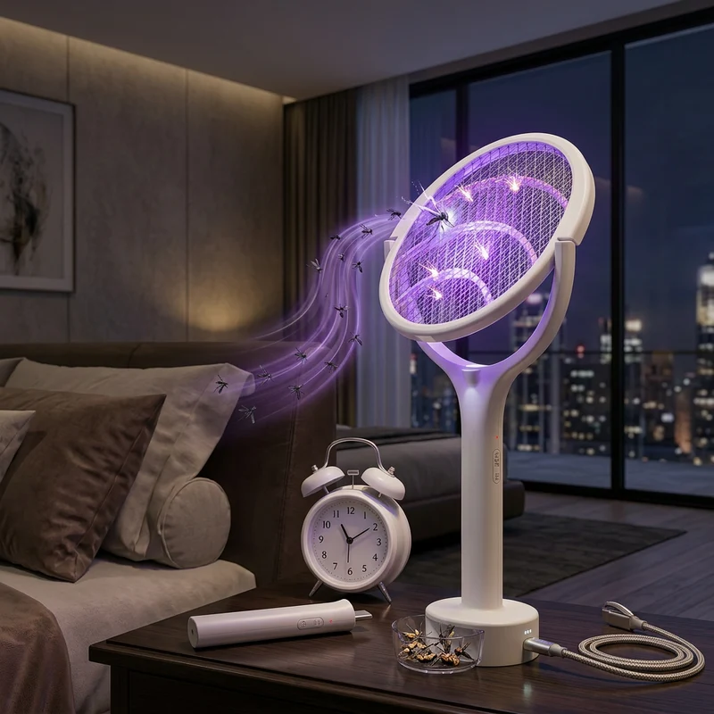 ZapGuard | Scacciazanzare Elettrico 5 in 1 con LED e Ricarica USB | Versatile per Uso Interno ed Esterno