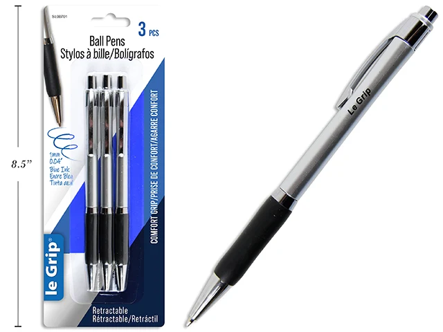Stylo à bille avec prise confort pk3