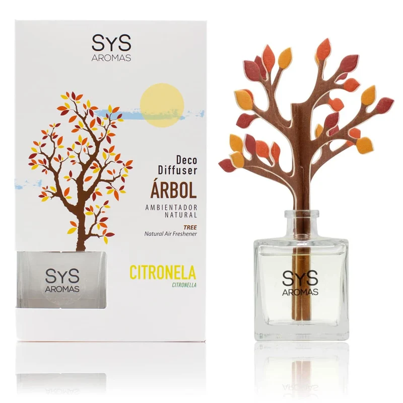 Diffuseur Arbre Citronnelle 90 ml | Arôme Naturel Anti-Moustiques | Désodorisant Décoratif | Protection Fraîche