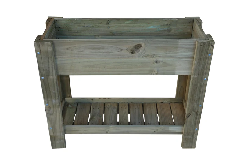 Mesa De Cultivo los Toscares Madera Tratada Autoclave 98,5 X 39 X 79,5 Cm 50l + Bolsa Geotextil