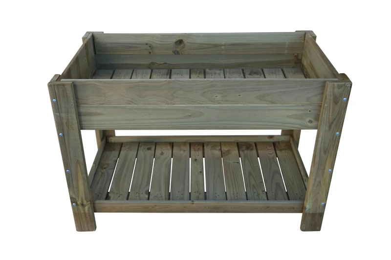 Mesa De Cultivo Los Toscares Madera Tratada Autoclave 118 X 64 X 79 Cm 115l + Bolsa Geotextil