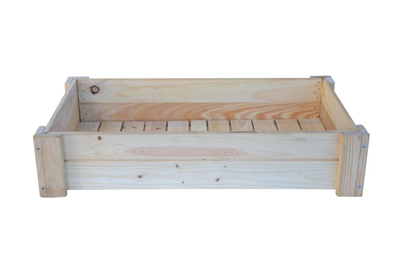 Mesa De Cultivo la Vega Madera Natural 119 X 65 X 25 Cm 115l + Bolsa Geotextil Madelea