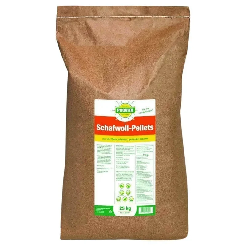 Abono Orgánico Lana De Oveja 25 Kg – Pellets Ecológicos Para Huerto, Retención De Agua Y Nutrición Hasta 250 M²