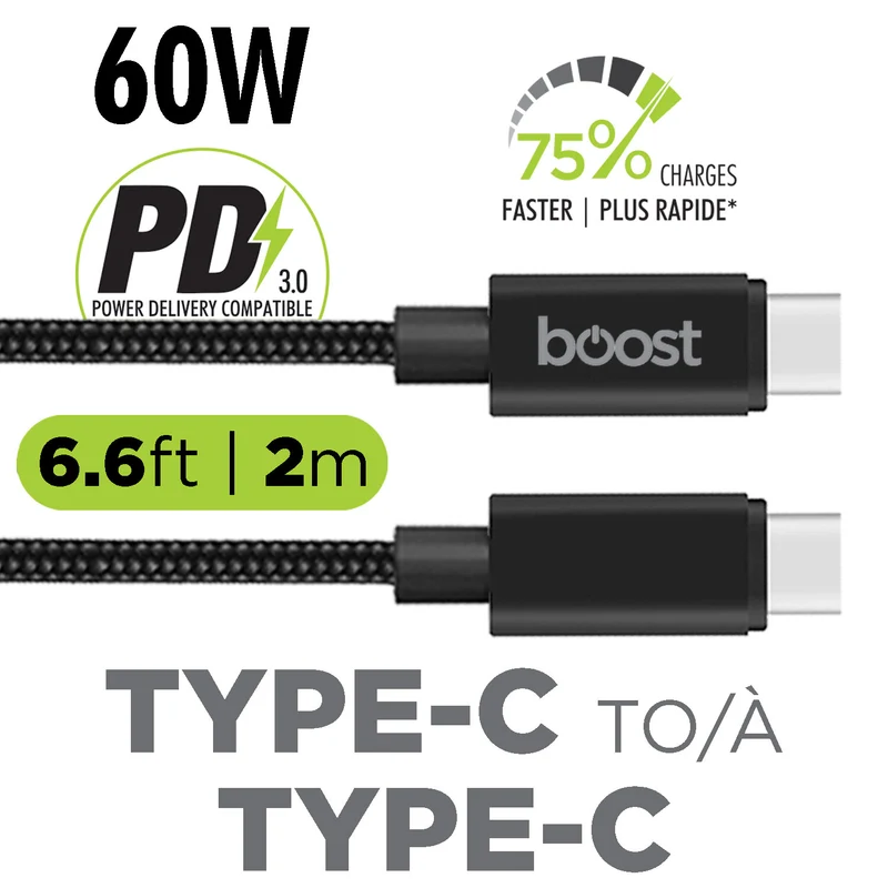 Boost cable de recharge Type-C 60w