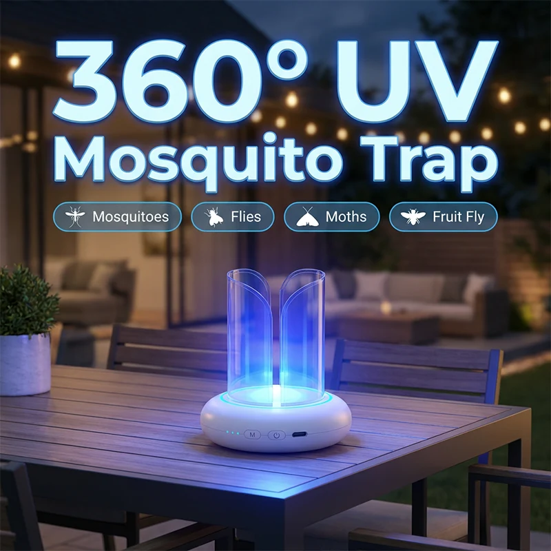 Trappola per Zanzare UV | Dispositivo Efficace con Luce 360° | Sicura per Famiglie e Animali