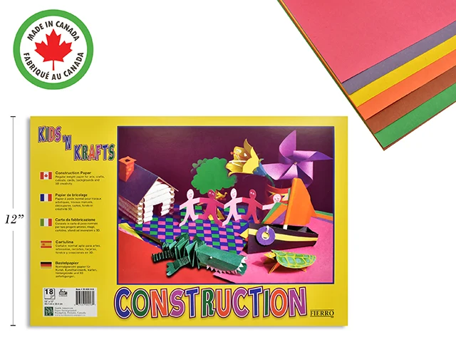 Kids n krafts papier construction 12x18" pk18
