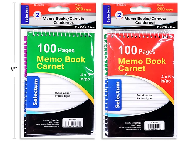 Selectum carnets de notes 4x6" pk2