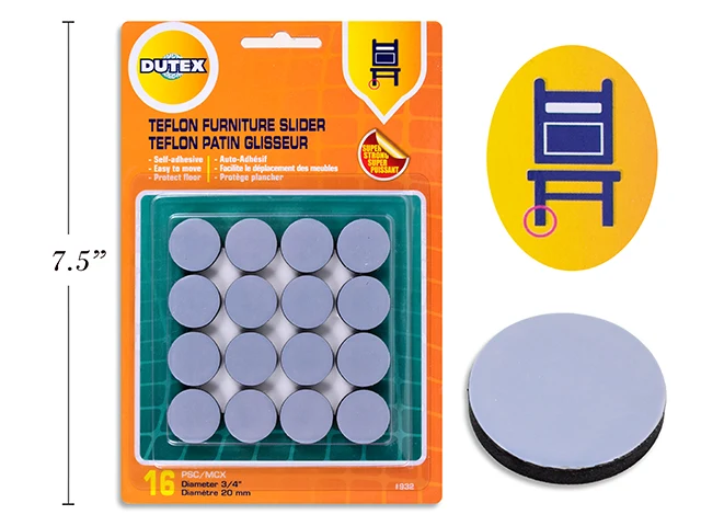 Dutex patin glisseur en teflon 3/4" pk16