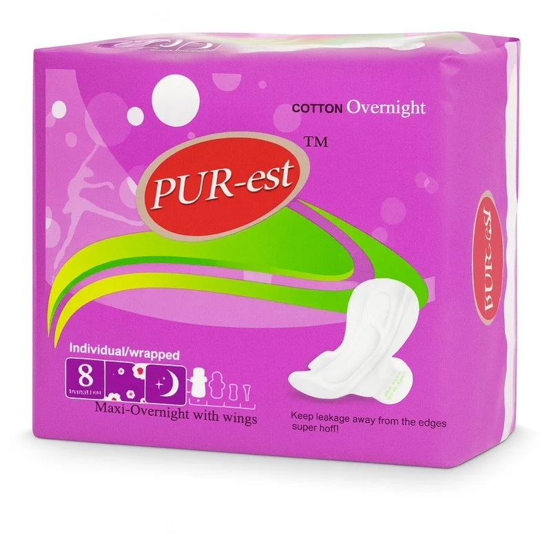 Pur-est serviettes sanitaires de nuit pk8