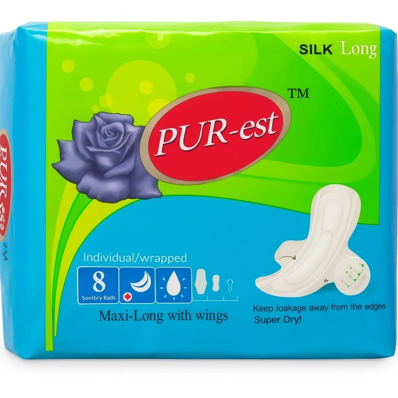 Pur-est serviettes sanitaires longues pk8