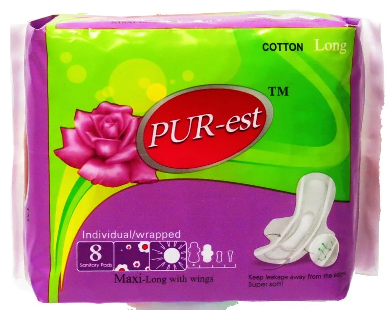 Pur-est serviettes sanitaire maxi longue pk8