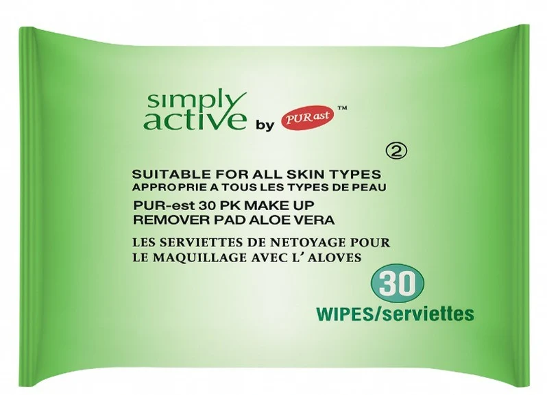 Pur-est serviettes de nettoyage avec aloes vera pk30