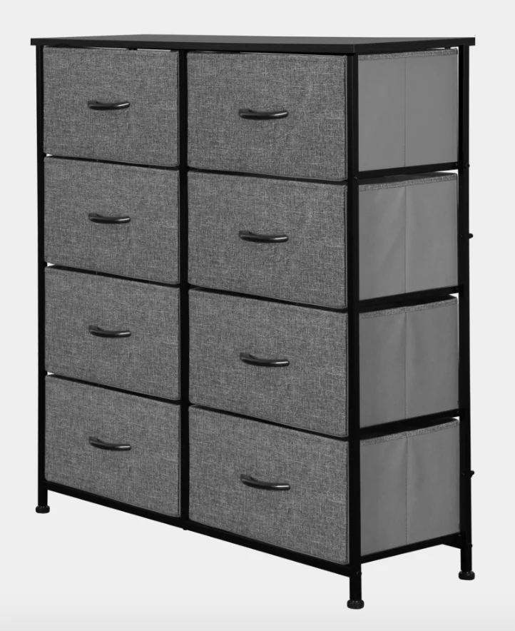 Meuble en métal avec tiroir de tissu