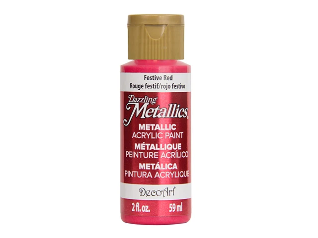 Decoart peinture métallique rouge festif 2oz