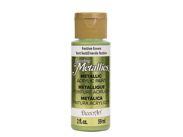 Decoart peinture métallique vert festif 2oz