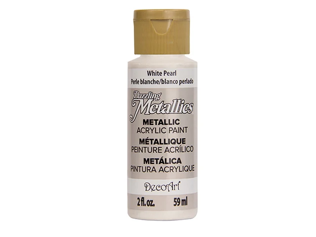Decoart peinture métallique blanc perle 2oz