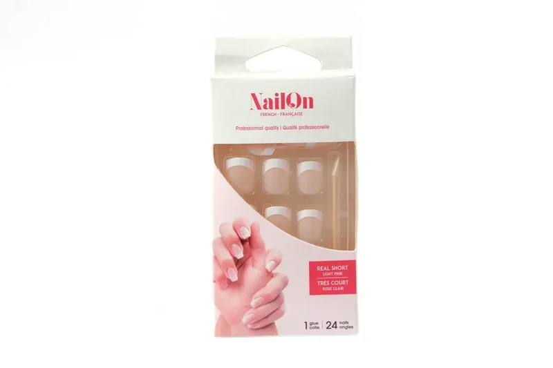 NailOn ongles régulier rose pâle court pk24 + 1 colle
