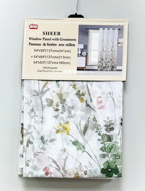 PIC voile floral vert 54x84"