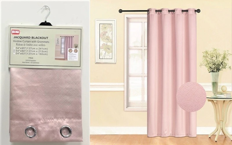 PIC rideau opaque rose pâle 54x84"