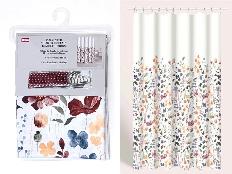 PIC rideau de douche avec crochets