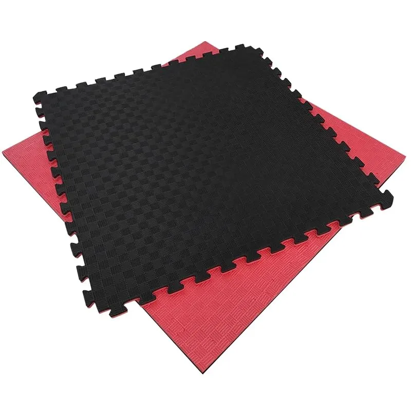 Artatami® Tapis Tatami Puzzle 1x1x40 mm Rouge - Noir Pack Économie【10 Unités】 EVA Haute Densité – Judo, BJJ, MMA et Lutte