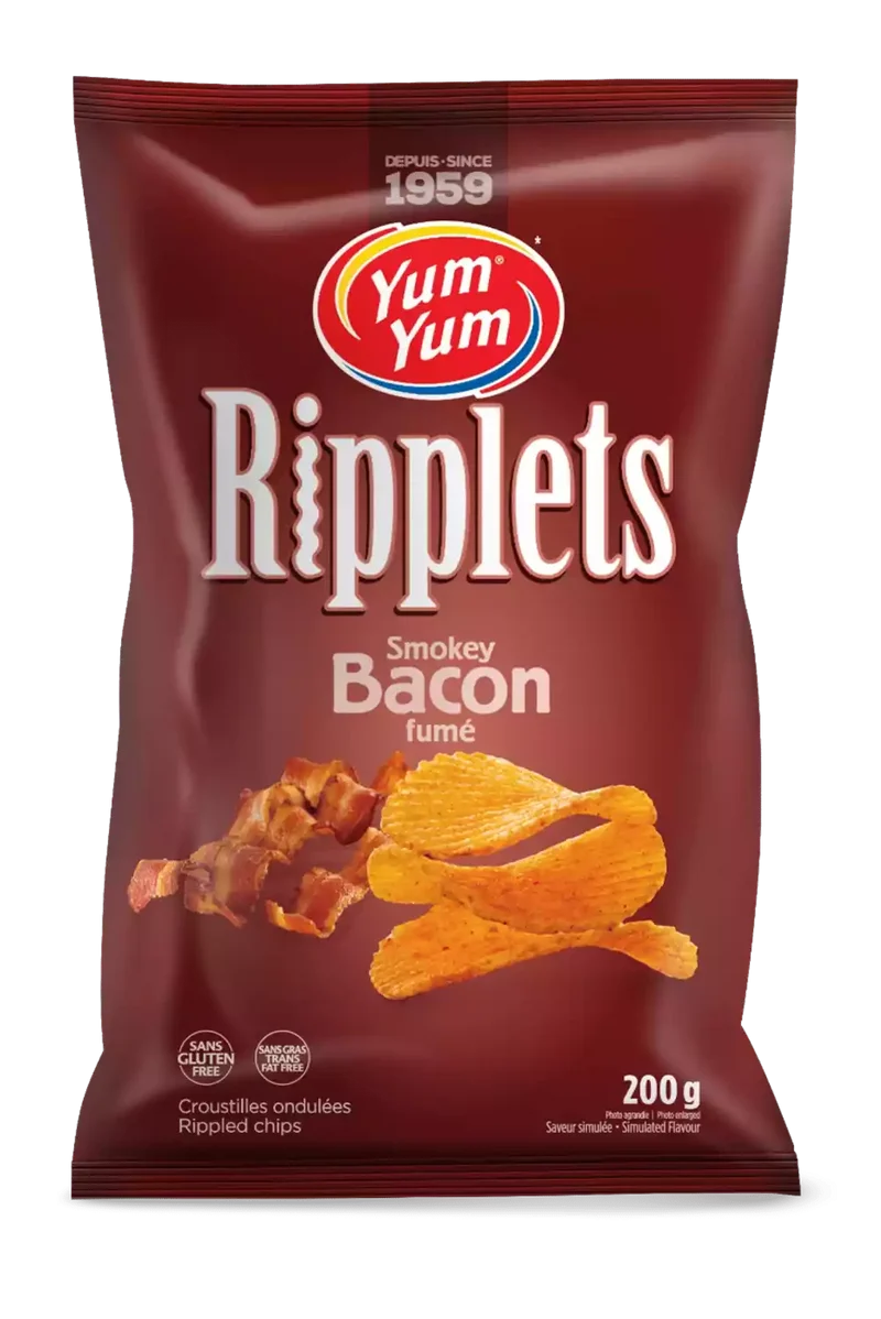 Yum Yum croustilles ripplets bacon 200g