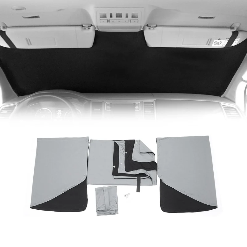 Rideaux pare-soleil magnétique pour VW Crafter 2017-2026 Gris-Noir Tissu