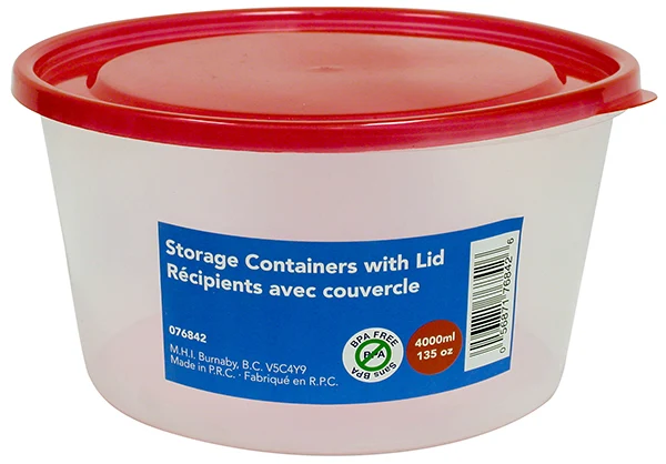 Contenant rond avec couvercle 4L