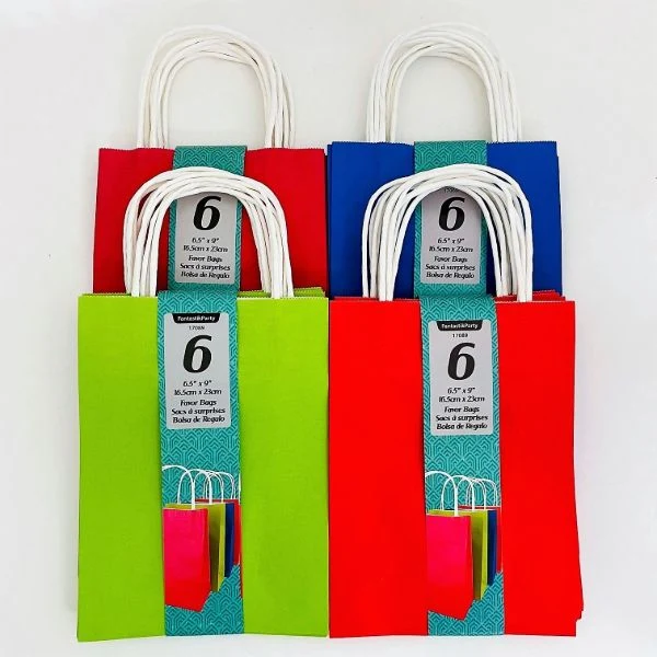 Sacs papier kraft de couleur pk6