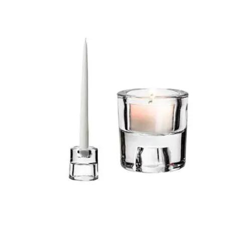 Support bougie en verre 2 en 1