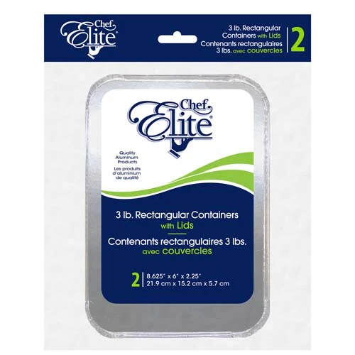 Chef Elite plats pour emporter en aluminium avec couvercles 3 lbs