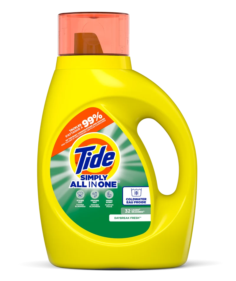 Tide détergent à lessive simply tout en un 24 brassés