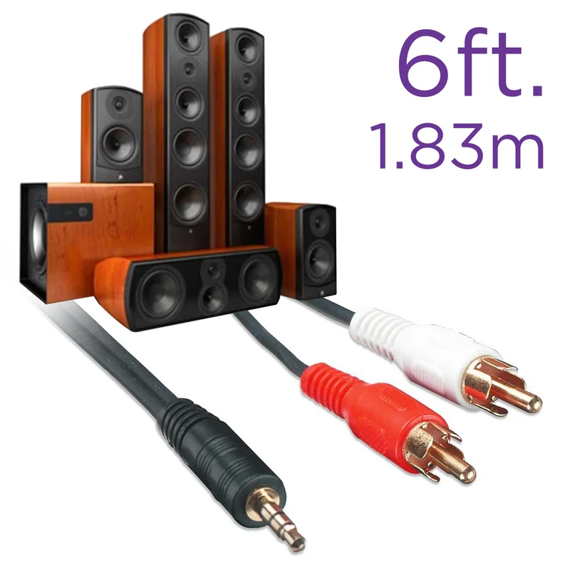 Elink cable RCA à fiche stereo 3.5mm 6 pieds