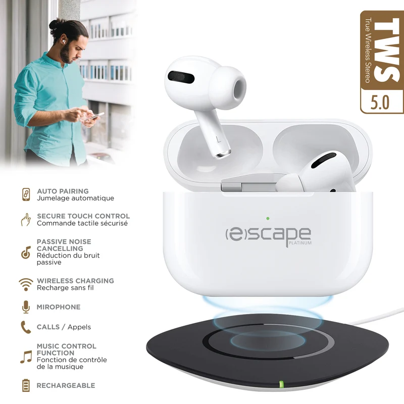 Escape platinum écouteur PRO bouton sans fil avec réduction de bruit passive