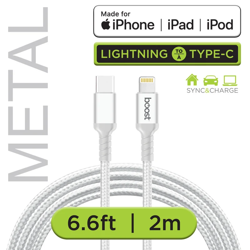 Boost cable tressé Type-C à Lightning 6pi