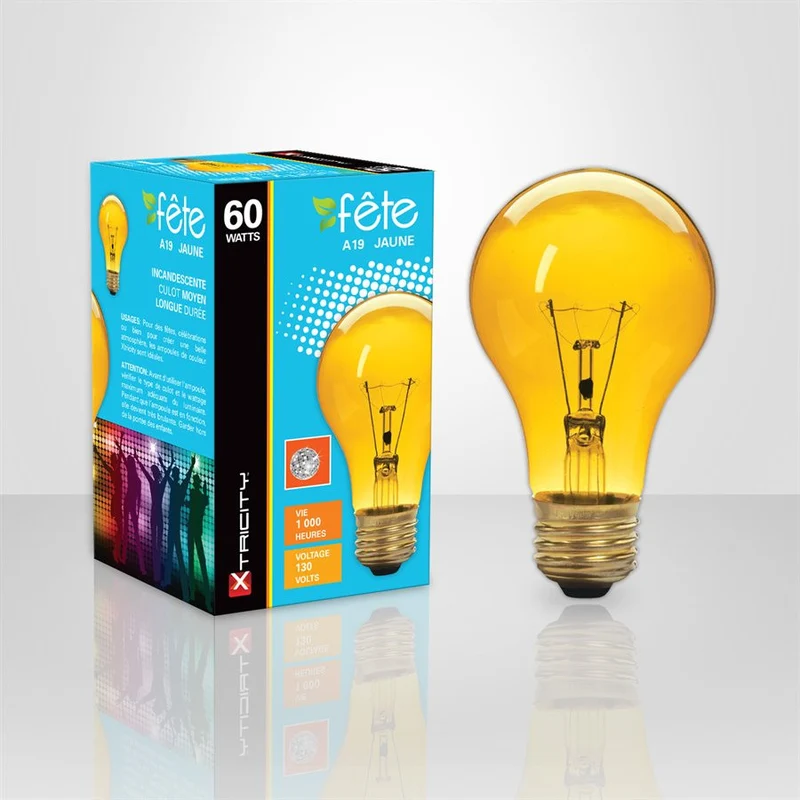 Ampoule Festivité A19 / 60W Jaune 1PQT